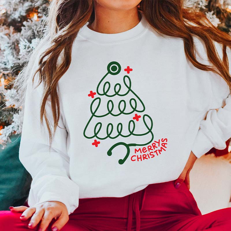 Merry Christmas Stethoscope Nurse Sweatshirt