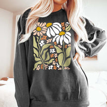 Boho Wildflowers Lover Botanical Sweatshirt