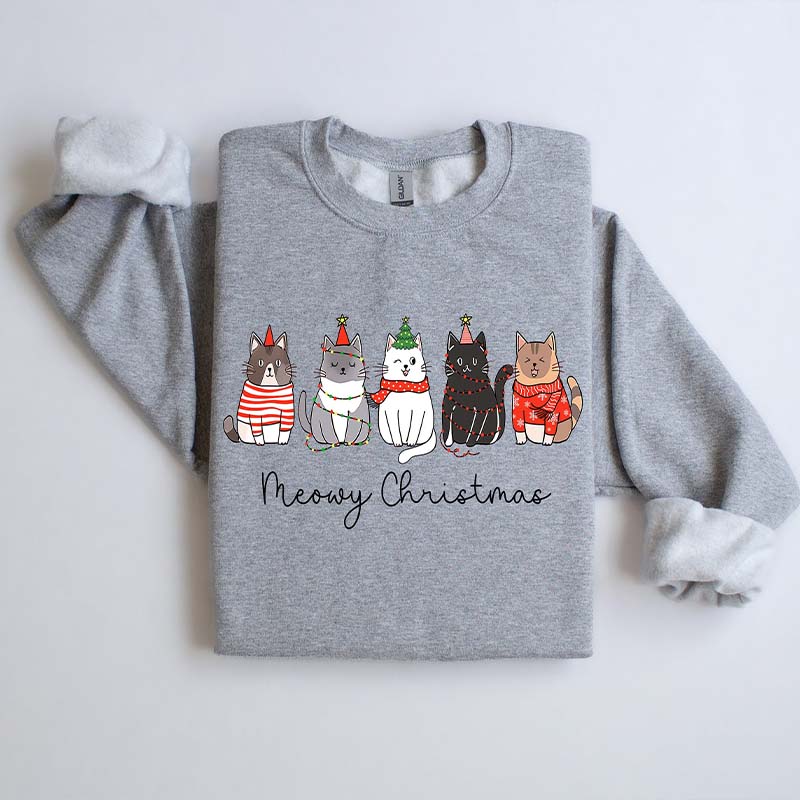 Meowy Christmas Happy Cat Year Sweatshirt