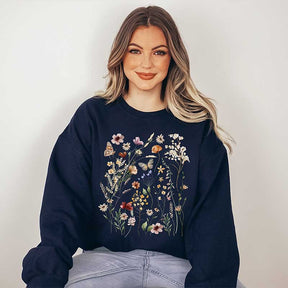 Vintage Pressed Flowers Sweatshirt