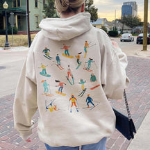 Retro Skiing Apres Ski Hoodie