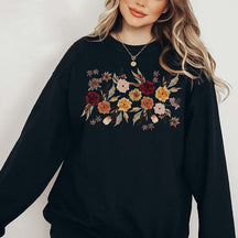 Boho Floral Botanical Fall Wildflowers Sweatshirt