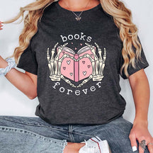 Book Heart Skeleton Lover T-Shirt