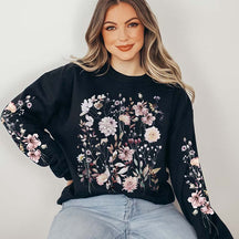 Cottagecore Pressed Flower Lover Wildflower Sweatshirt