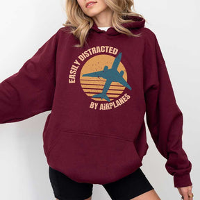 Easily Distracted By Airplanes Hoodie