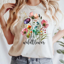 Nature Watercolor Wild Flower T-Shirt