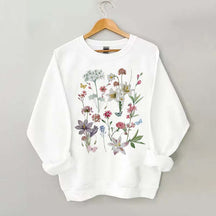 Vintage White Botanical Sweatshirt