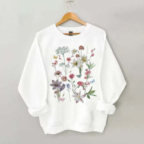 Vintage White Botanical Sweatshirt