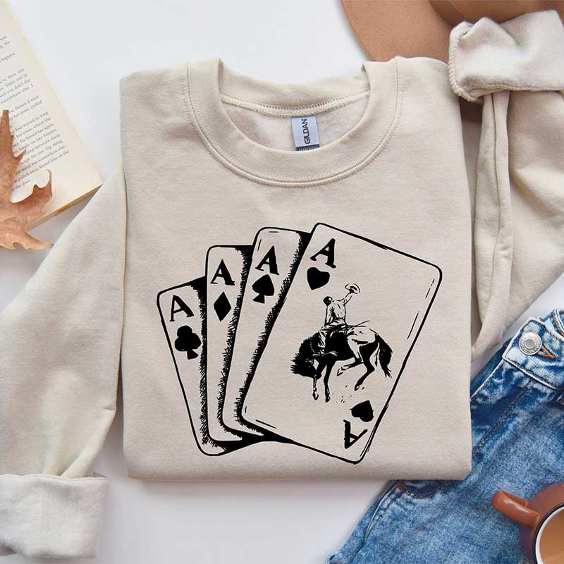 Playing Ace Card Cowboy Sweatshirt