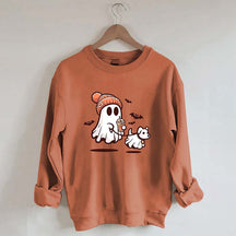 Ghost With Walking Dog Sweatshirt