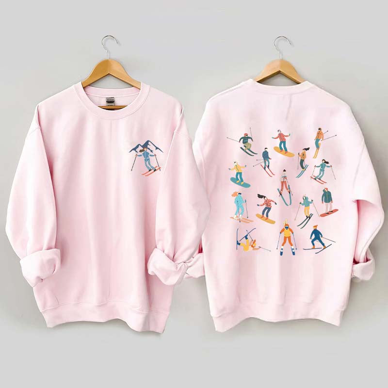 Retro Cute Ski Girl Sweatshirt