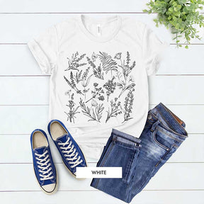 Botanical Vintage Wildflower Graphic T-Shirt