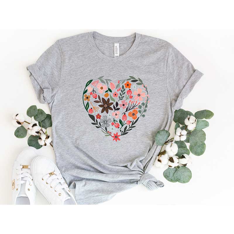 Flower Heart Nature Lover T-Shirt