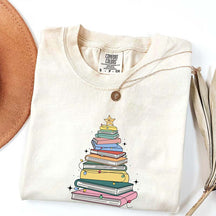 Christmas Book Tree Bookish T-Shirt