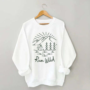 Run Wild Simple Mountain Sweatshirt