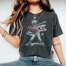 Wanna be a baller shot caller Shirt, Retro baseball T-Shirt