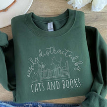 Cute Cat Book Funny Bookworm Sweatshirt