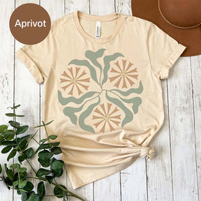 Botanical Neutral Wildflowers Graphic T-Shirt