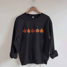 Printed Fall Leaves Sweatshirt