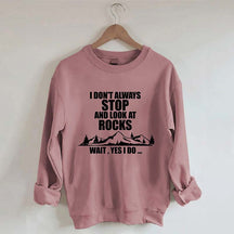 I Don't Always Stop And Look At Rocks Wait Yes I Do Sweatshirt