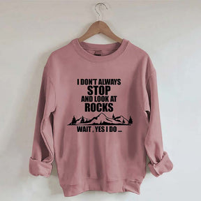 I Don't Always Stop And Look At Rocks Wait Yes I Do Sweatshirt