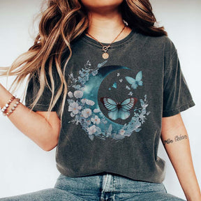 Celestial Flower Butterfly Astrology T-Shirt