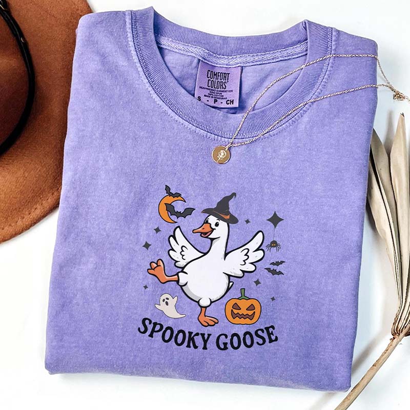 Goose Halloween Retro Witch T-Shirt