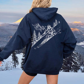 Mountain Skiing Ski Outdoorsy  Hoodie