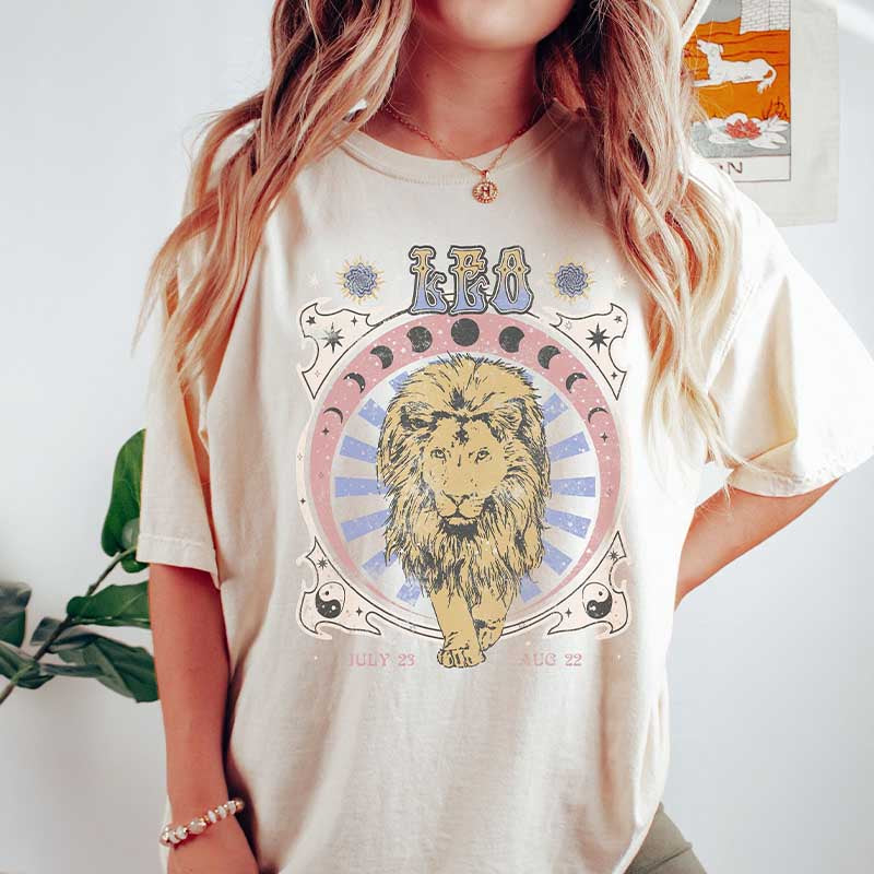 Zodiac Leo Vintage Astrology T-Shirt