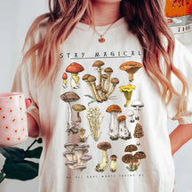 Vintage Illustration Mushroom Decor Art T-Shirt