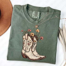 Western Cowboy Boots Ranch Girl T-Shirt