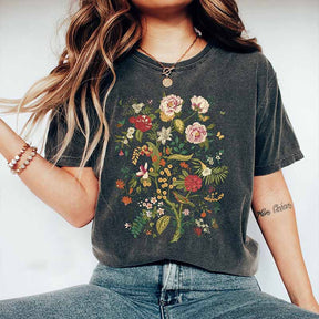 Vintage Flower Bird  Butterfly T-Shirt