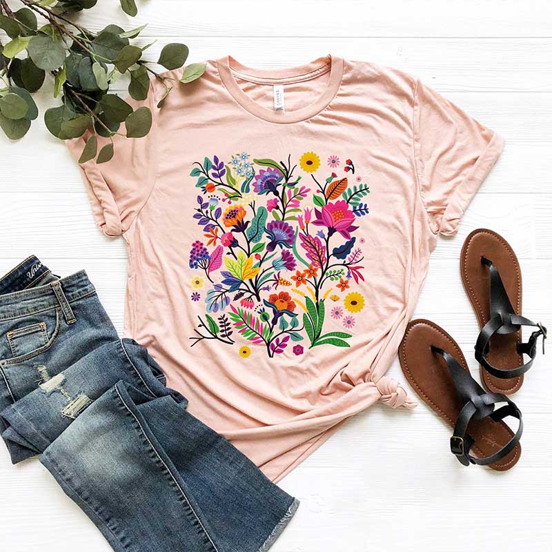 Nature Lover Colorful Wildflower Floral T-Shirt