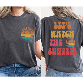 Let's Watch The Sunsets Retro Summer T-Shirt