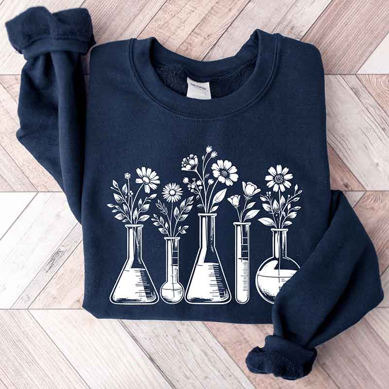 Sleek Botanical Beaker Sweatshirt