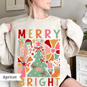 Merry and Bright Boho Flower Sweatshirt