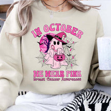 In October We Wear Pink Halloween Sweatshirt