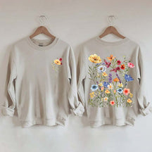 Vintage Pressed Yellow Flowers Sweatshirt