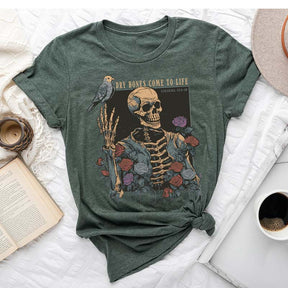 Dry Bones Come To Life Floral Skeleton T-Shirt