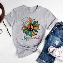 Boho Hippie Daisy Peace Flower T-Shirt