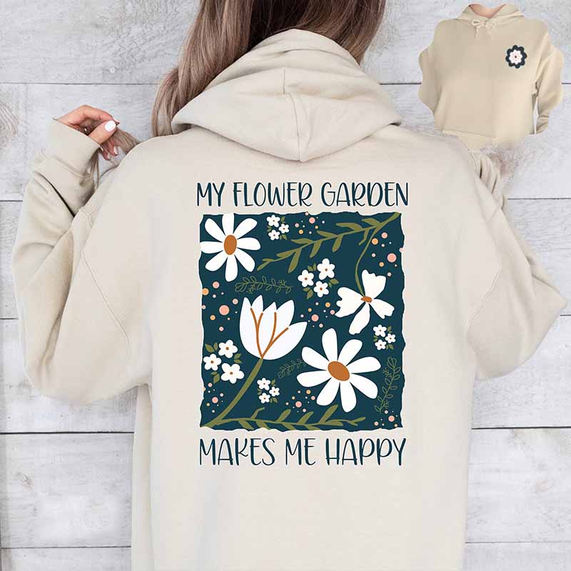 Floral Boho Flower My Happy Place Hoodie