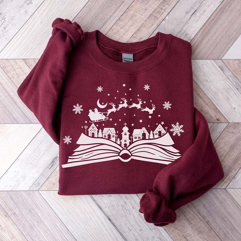 Reading Christmas Bookworm Sweatshirt