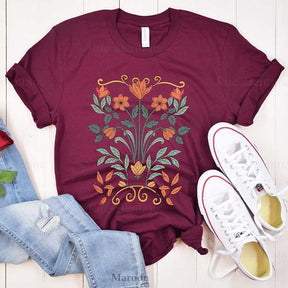 Boho Floral  Art Nouveau Nature T-Shirt