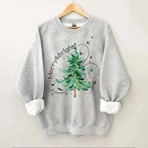 Merry And Bright Christmas Tree Sweatshirt