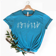 Simple Wildflower Drawing Botanical T-Shirt