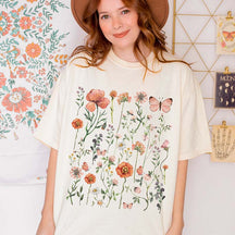 Boho Vintage Wildflower Plant Gift T-Shirt