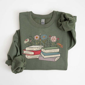 Cute Floral Book Bookworm Sweatshirt