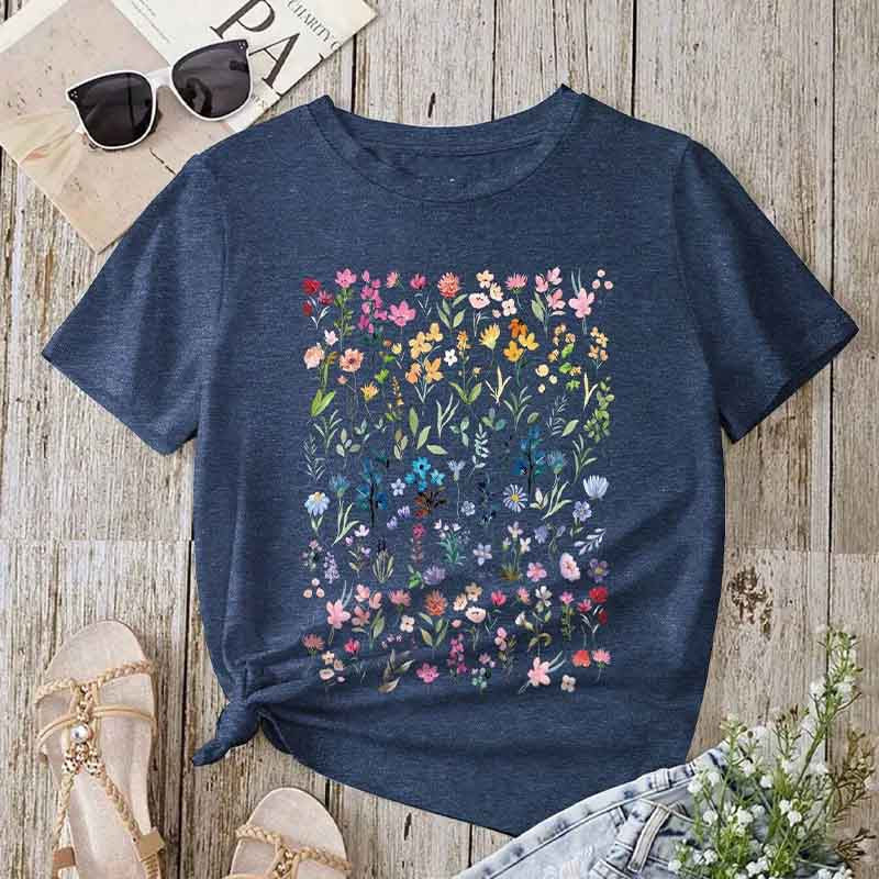 Women's Summer Floral Print Casual T-Shirt