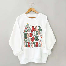 Retro Christmas Book Tree Sweatshirt