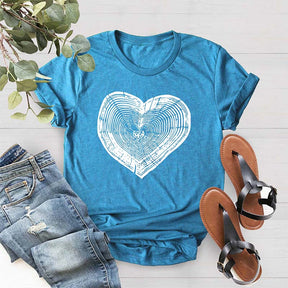 Tree Trunk Heart Wood Slice T-Shirt